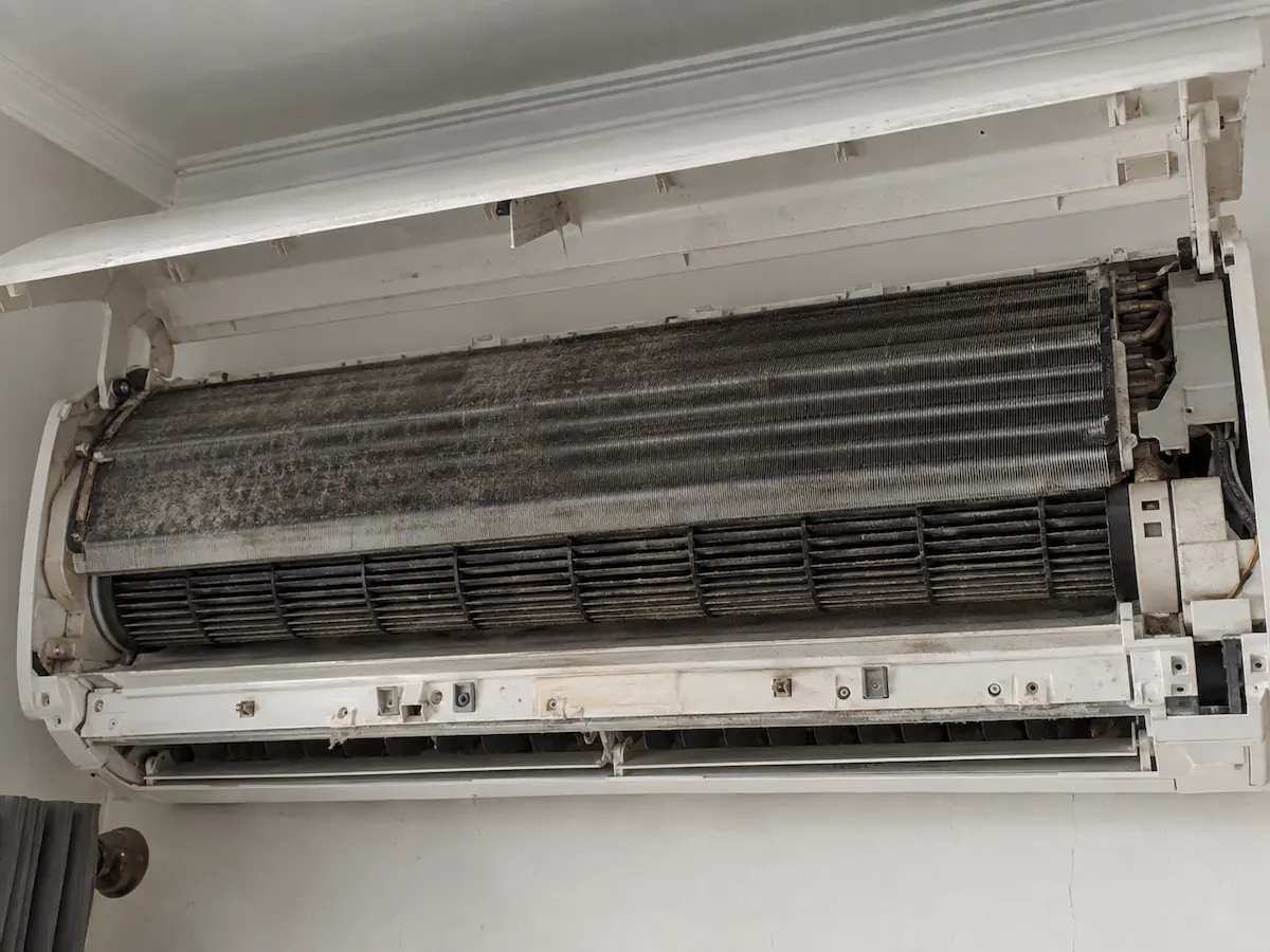 Kondisi evaporator AC sebelum pemeriksaan